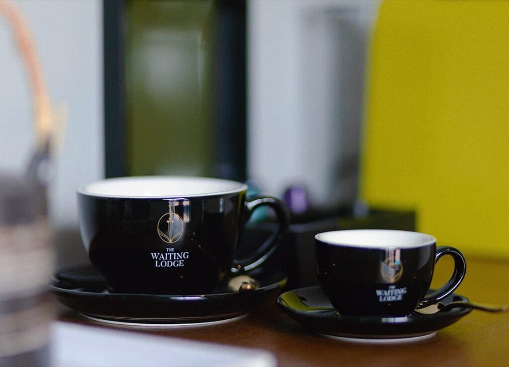 Welcome mugs and tea set in the Deluxe King Room